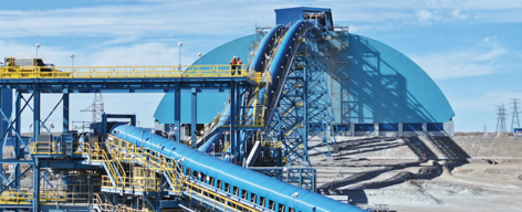 Oyu Tolgoi underground inclined conveyor in Mongolia.